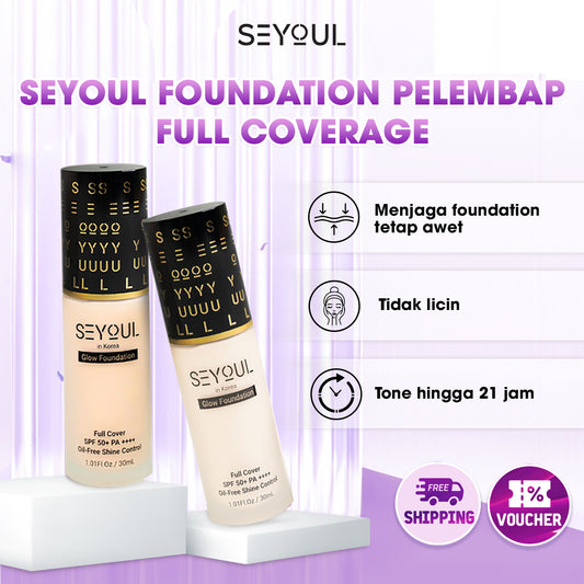 SEYOUL Foundation Pelembap Full Coverage oil-free waterproof