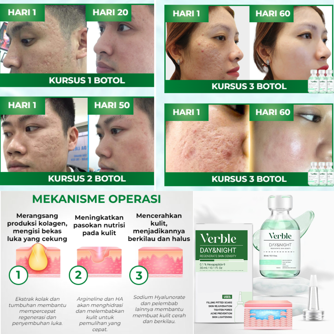 Serum Penghilang Bopeng VERBLE - Serum Day and Night