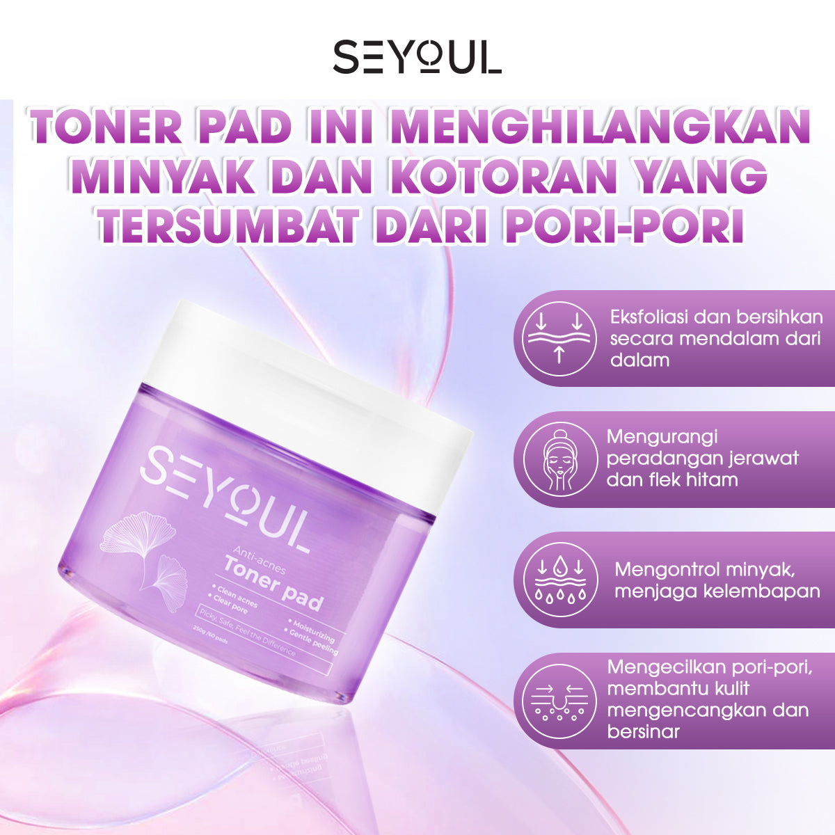 SEYOUL Toner Pad Anti-Acne Eksfoliasi 250g 60 pads